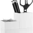 Bostitch Office Konnect Desk Organizer Accessory Tray & Storage Cup Bundle, Stacks for Desktop Storage, Makeup Organization, White (Kit)
