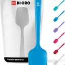 DI ORO Silicone Spoon Spatula  - 600F Heat-Resistant Large Silicone Spoonula Scraper - BPA Free Nonstick Cookware Safe Rubber Kitchen Utensil for Baking, Cooking, & Mixing (Blue)