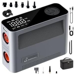 RABBITXOCO Paddle Board Pump 10 Pump Modes SUP Air Pump 500L Airflow/min Tire Inflator Portable Air Compressor 4X Speeds Electric Air Pump Suitable All Model Tires, Tents, SUP, Air Mattess, Kayak, Silver