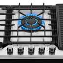 5 Burners 36 inch Gas Cooktop, Stainless Steel Gas Range Top, Gas Cooker Stove Propane Gas/Natural Gas Convertible AHT36IN10S-SDKP