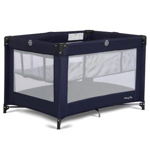 Dream On Me Zazzy Portable Playard with Bassinet - 360° Mesh Visibility, Quick Folding Travel Friendly Design, Carry Bag and Foldable Mattress Pad Included, Compact and Lightweight - Navy