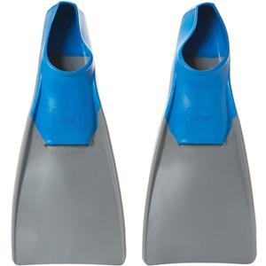 Sporti Adult-Kids Swim Fins for Pool Lap Swimming - Long Floating Fins for Swimming & Snorkeling - Swim Flippers for Training (M 7-8 / W 8-9, Grey-Blue)