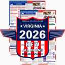 2026 Virginia State and Federal Labor Laws Poster  OSHA Compliant Laminated 24" x 36" English and Spanish Bundle 2 Pack Folded