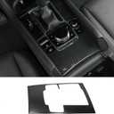 Car Accessories Fit for 2019 2020 2021 2022 2023 2024 2025 Mazda 3 Axela Interior Gear Shift Knob Console Media Panel Cover Trim (Carbon Fiber Style) Stainless Steel 1 PC