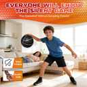 Silent Basketball Size 7 (29.5") Noiseless Indoor Basketball for Quiet Dribbling and Indoor Training, Pro Grooved Airless PU Foam Basketball Real Feel Higher Bounce Quieter