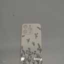 NITITOP Compatible with iPhone 15 Pro Max Case Cute Flowers Floral Plant Pattern for Women Girls Trendy Slim Fit TPU Bumper Silicone Shockproof Full Camera Protection Cover - Black and White