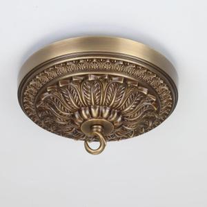 7.28 Inches Brass Ceiling Canopy, Gold Retro Mounting Plate Kit for Chandelier Pendant Light