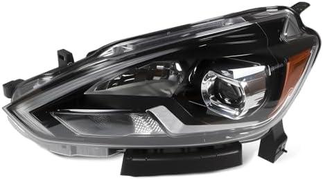 Nakkaa Driver Side Headlight Assembly Compatible with Sentra S SV SR SL Sense Nismo Exclusive Advance 2016-2019 Headlamp 26060-5UD5A NI2502263 Left