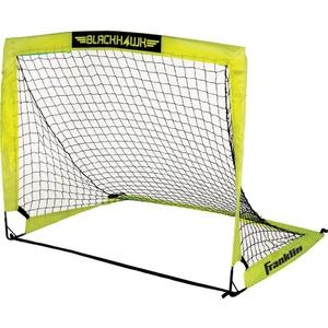 Franklin Sports Blackhawk Backyard Soccer Goal - Portable Pop Up Soccer Nets - Youth + Adult Folding Indoor + Outdoor Goals - Multiple Sizes + Colors - Perfect for Games + Practice (Optic Yellow)