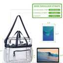 MAY TREE Clear Bag for Stadium Events 12×6×12 Clear Tote Lunch Bag with Reinforced Straps for Work, Sporting Events and Gym, Navy