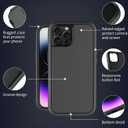 droperprote for iPhone 15 Pro Max Case with Tempered Glass Screen Protector 3 in 1 Heavy Duty Rugged Shockproof Protective Phone Case for iPhone 15 Promax 6.7" (Black)