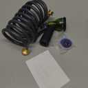 Coil Hose 10FT EVA Coil Garden Hose With 3/4'' Brass Connector Coiled Water Hose Lightweight And No Kink Includes 7 Patterns Spray Nozzle For Outdoors Lawn Watering Car Washing