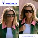 VANLINKER Retro Small Oval Sunglasses for Women Men Trendy Narrow Round Cateye Shades VL9915