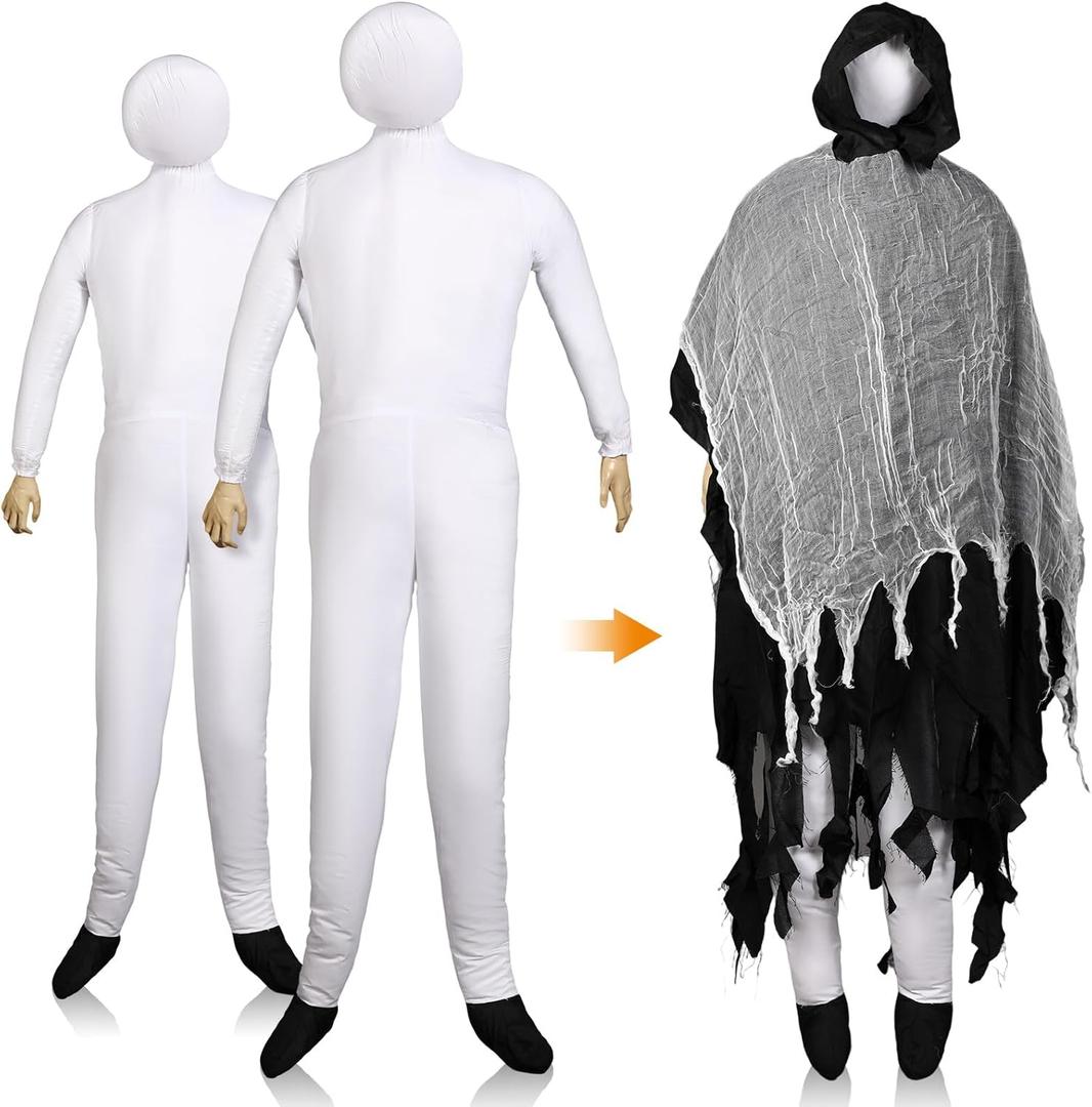 Liliful 6 ft Tall Posable Christmas Decor Soft Stuffed Bendable Mannequin with Hands Posable Dummy Yard Decorations for DIY Halloween House Prop Murder Display Mystery Scene