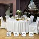 8 Pack White Round Tablecloth 120 Inch White Table Cloth Stain and Wrinkle Resistant Reusable and Washable Polyester Fabric Table Covers for Buffet Wedding Party and Banquet