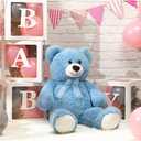 HollyHOME Big Teddy Bear Large Teddy Bear Stuffed Animal Birthday Valentines Day Plush for Kids and Girlfriend 36 inch Blue