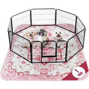 PUPIBOO Washable Pee Pads for Dogs and Cats - Super Absorbent Reusable Puppy Training Pads - 100% Waterproof, Leak-Proof & Non-Slip Whelping Pads for Pet Housebreaking (72 x 72 Inch (Pack of 1), Pink Medallion)