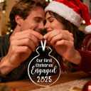 Our First Christmas Engaged Ornament 2025  Engagement Gifts for Couples  Glass Engagement Party Decoration for Women, Fianc, Bride-to-Be  Christmas Tree Keepsake Decor