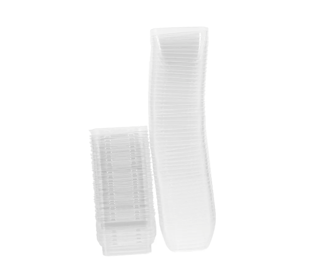 Cabilock 100 Sets Disposable Mousse Cups with Lids and Spoons for Desserts Yogurt and Salads for Parties and Events Convenient and Safe Dessert Storage.