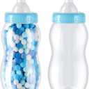 Tessco for you 2 Pcs 15 Inch Big Baby Shower Bottle for Baptism Game Large Jumbo Plastic Baby Shower Bottle Piggy Candy Bank for Girl Boy Kids Party Favor(Blue)