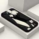 for iPhone 15 Case Anti Scratch Soft Microfiber Lining, Soft Shockproof Slim Fit Floral for iPhone 15 Phone Cover 6.1 inch-Cat Black