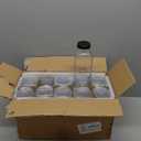 CUCUMI 10pcs 16oz Glass Juice Bottles with Lids, Reusable Juice Containers Drinking Jars Water Cups with Brush, Glass Straws, Lids with Hole