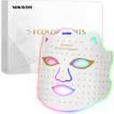 SDKWDH Red Light Mask for Face, 7-1 Colors Facial Care Mask, 850nm Infrared & Red Light Masks, Ergonomic Design for Home & Travel, White