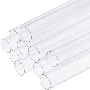 uxcell 10 Pcs Clear Plastic Rigid Tubing 24mm ID x 25mm OD, 0.5 Meters L