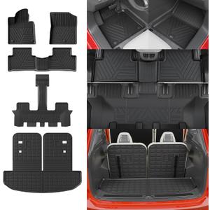 Floor Mats Compatible with 2021-2025 2026 Kia Sorento 6&7 Passenger Cargo Mat TPE Back Seat Cover Protector 2024 Sorento Accessories (Fit 6&7 Seats,Trunk Mat with Backrest Mats+Floor Mats)