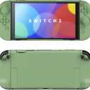 PlayVital Hard Case for Nintendo Switch 2 with Extra Stand & Thumb Grip Caps | Split Design, Dockable Protective Full-Body Shell Cover for Nintendo Switch 2 | Solid Color Series, Matcha Green