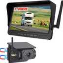 Magnetic Solar Wireless Backup Camera 7 inch Monitor DVR Looping HD 1080P 9600Amh Rechargeable Suitable for Truck Trailer Semi RV Camper Rear View Camera 1 Min Easy Install Scratch-Proof (1 Camera)