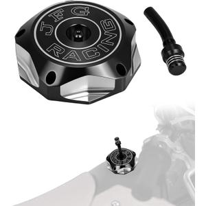 JFG RACING Dirt Bike Gas Cap with Vent Tube,CNC Fuel Tank Cover for CRF150R 07-20/CRF230F 04-19/CR85R 03-07/CR125R CR250R 00-07/XR100R/50R/80R/70R 01-03-Black