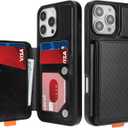 GUERNICA for iPhone 16 Pro (6.3") Wallet Case with Card Holder, RFID Blocking for Women Men, Kickstand Shockproof Phone Case for Apple 16 Pro, A - Black
