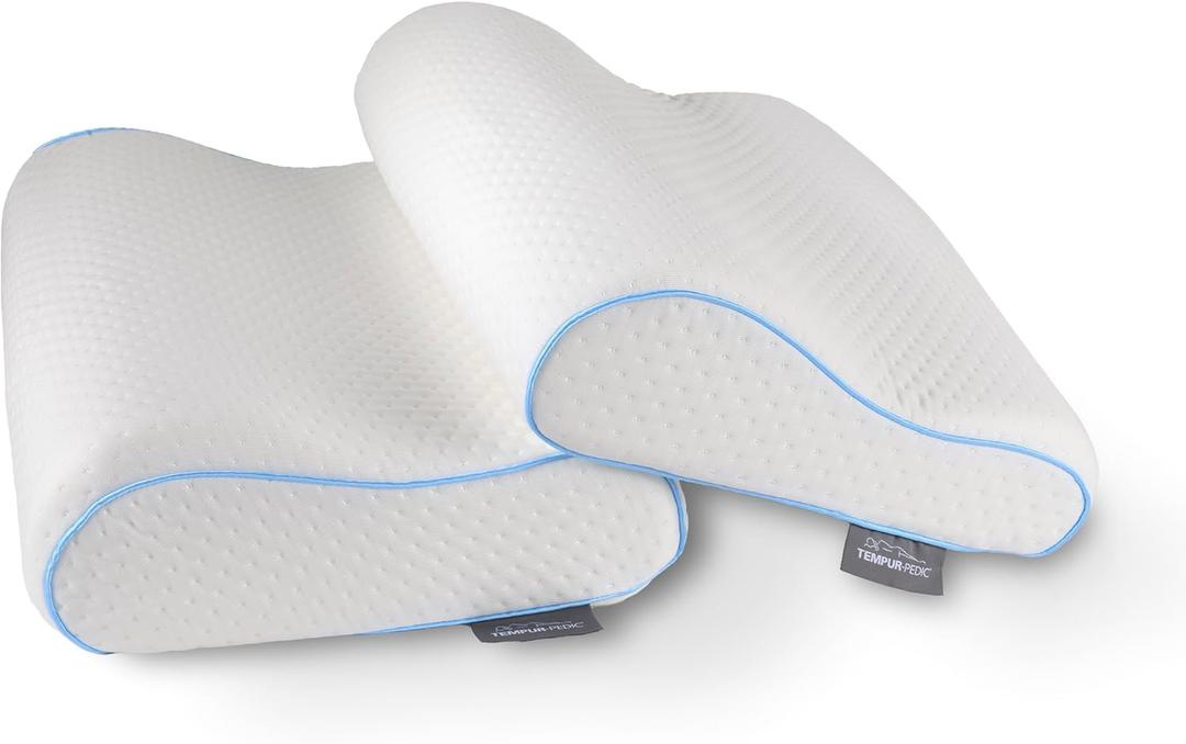 Tempur-Pedic TEMPUR-Neck + Cooling Pillow, Standard - Medium Profile - 2-Pack