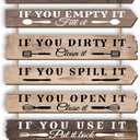 Kitchen Wall Decor Funny Kitchen Signs Kitchen Rules Pictures Wall Art Decor Rustic Farmhouse Western Kitchen Decor Wooden Sign (Brown)