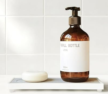 Instant Dry Sink Caddy Organizers, Sponge Holder for Kitchen Sink Counter, Water Absorbing Stone Drying Mat Rack, Soap Dish for Bathroom Countertop, White Acrylic Tary with Grey Stone