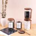 KOSKIMER Coffee and Sugar Container Set, Glass Coffee Jars with Wooden Lids and Scoops, Decorative Sugar Tea Creamer Canisters for Kitchen Countertop (25oz)