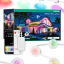 EDISHINE 120ft Smart Permanent Outdoor Lights, 80 LED RGB+IC+Warm/Cool White Eave Light, App+Voice+Remote Control, 50 Scene Modes, IP67 Waterproof for House New Year Decor, Alexa Google Enable