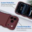 Anuck for iPhone 17 Pro Case Wave, Curly Frame Design for Women Girls, Cute Wavy Solid Color Aesthetic Phone Case Soft Flexible TPU Shockproof Full-Body Protective Cover 6.3" - Wine Red