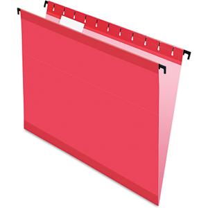 Pendaflex SureHook Reinforced Hanging Folders, Letter Size, Red, 20 per Box (6152 1/5 RED)