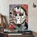 Halloween Diamond Painting Kits 5D DIY Diamond Art for Adults Horror Movies Characters Gem Art Kits Accessories Full Drill Kit 5D Diamond Painting Halloween for Home Wall Decor Gifts (11.8x15.7in)