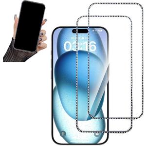 2PCS Glitter Screen Protector Suit for iPhone 17/iPhone 17 Pro/iPhone 16 Pro,Diamond Bling Shiny Sparkling Tempered Glass Suit for iPhone 17/iPhone 17 Pro/iPhone 16 Pro 6.3 Inch