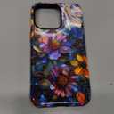 for iPhone 13 Pro Case, Wireless Charging Compatible,Dual-Layer Protection with Cute Wildflower Design, Soft Silicone + Hard Shell, Chic Phone Cover for Women - Vibrant Defined Blossoms