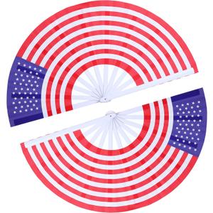 American Flag Fan-Folding Hand Fans-13 inch Large Rave Fan Popping Fan Clacking Fans for Line Dancing Outdoor,Wedding,Party,Decoration (American Flag,2 Packs)