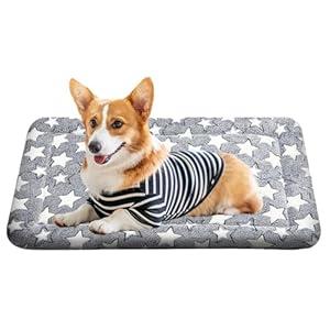 Dog Crate Bed Pad – Reversible Fleece Mat for Small, Medium, Large Dogs – Soft & Washable Anti-Slip Dog Bed Mat for Cages and Kennels – Comfortable, Durable Sleeping Pad for Dogs, Gray, S