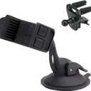 Scosche HDVM Universal 3-in-1 Vent/Windshield/Dashboard Cell Phone Holder Car Mount, Suction Cup Phone Mount with Vent Clip, Compatible with iPhone 16/15/14/13/12 & Mobile Phones up to 3.5 inches