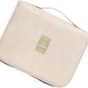 2 Pcs Travel Cosmetic Bag Makeup Bags Multipurpose Makeup Pouch Wash Bag Holiday Necessities Fold, Beige