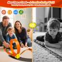 Flexible Race Track Toys for Kids: 15 Ft Rolls Up DIY Racetrack with 4 Cars & 10 Suction Cups - Compatible with Hot Wheels and Diecast 1/64th Cars - Birthday Gifts for Age 3-8 Years Old Boys Girls (Orange)