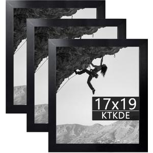 KTKDE 17x19 Poster Frame set of 3, Wall Gallery Picture Frames with Wooden frame for Horizontal or Vertical Wall Mounting