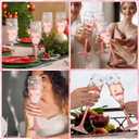 4 Pcs Pink Bow Champagne Flute Glasses Set, 6 OZ Christmas Champagne Wine Glasses with Long Stem, Elegant Girly Glassware Gift for Xmas Bachelorette Bridal Shower Wedding Birthday Party